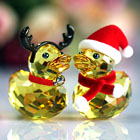 スワロフスキー Happy Ducks Santa & Reindeer #5004497